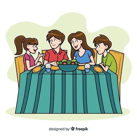 family eating together cartoons|family eating together drawing easy.